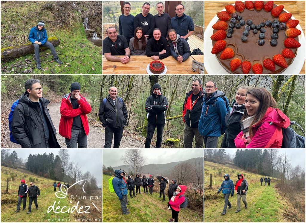 L'équipe PMT de l'entreprise OCTAPHARMA bénéficie d'un accompagnement outdoor business coaching avec D'un pas Décidez