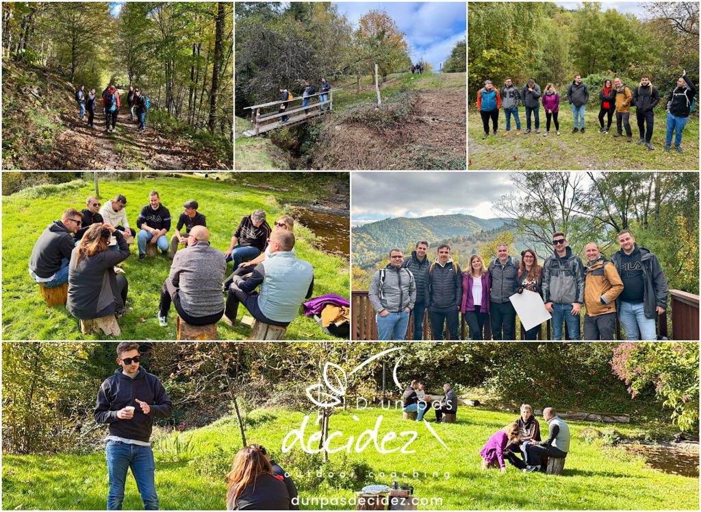 Les Cadres de Pôle Habitat Alsace Colmar bénéficie d'un accompagnement outdoor business coaching avec D'un pas Décidez
